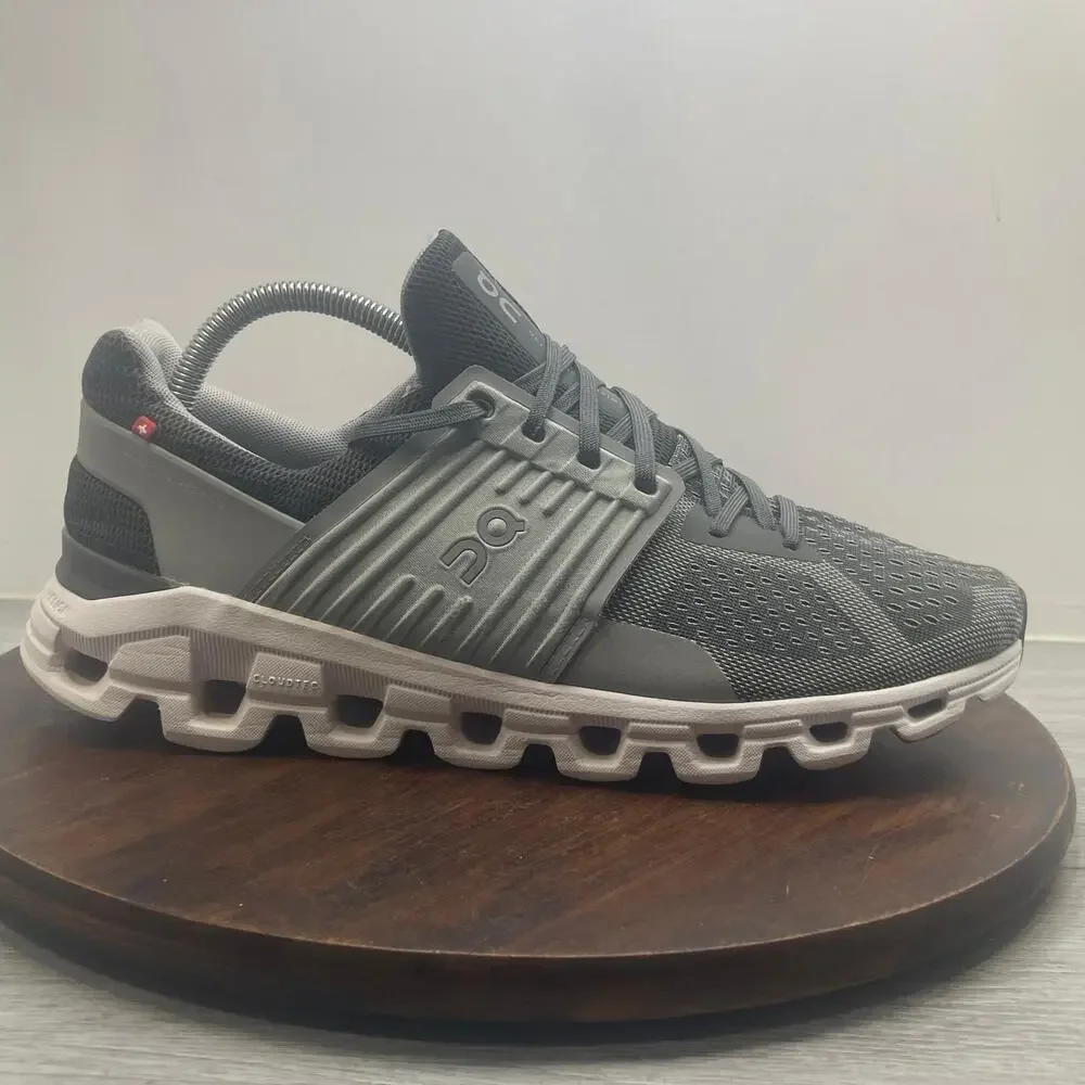 On Cloudswift Mens Size 9.5 Gray White Athletic Running Walking Shoes Sneakers